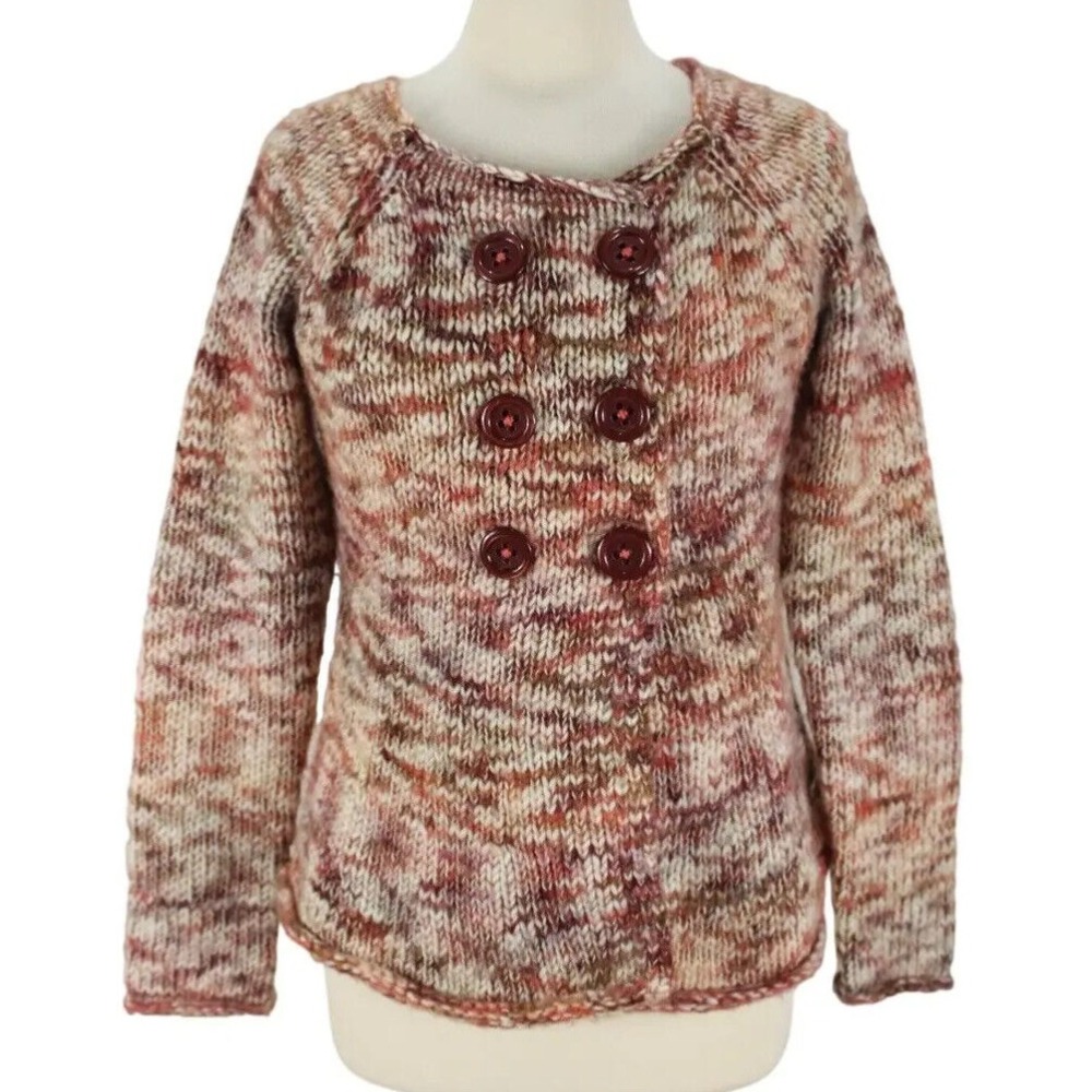 Anthropologie Sleeping on Snow Sweater size Small Double Breasted Wool Blend